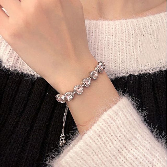 Alloy Rhinestone Bracelet Heart