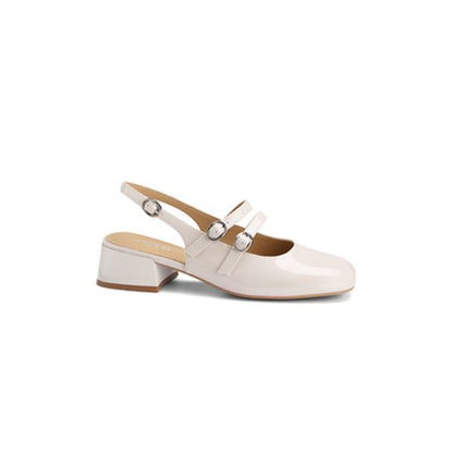 Plain Chunky Heel Slingback Sandals