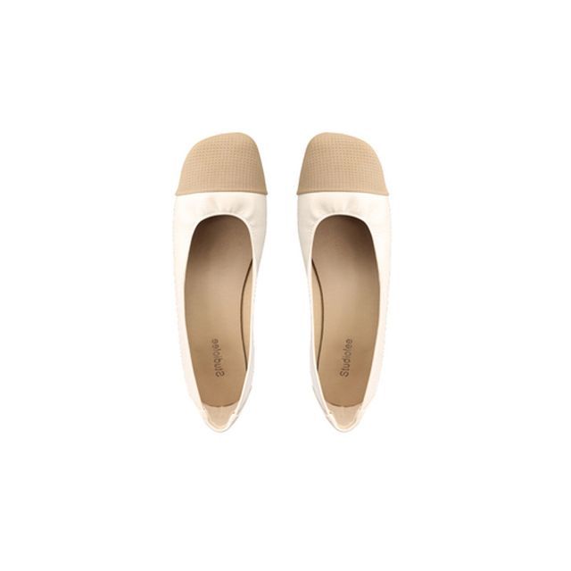 Square-Toe Two-Tone Flats