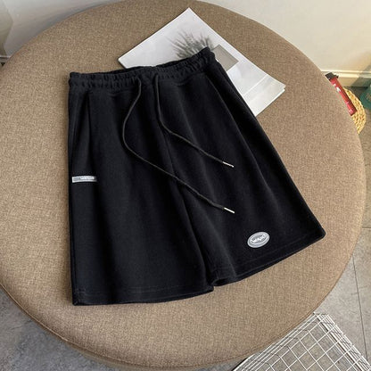 Lettering Waist Shorts Drawstring