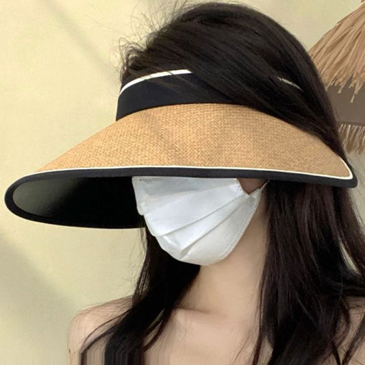 Hat Piped Straw Sun