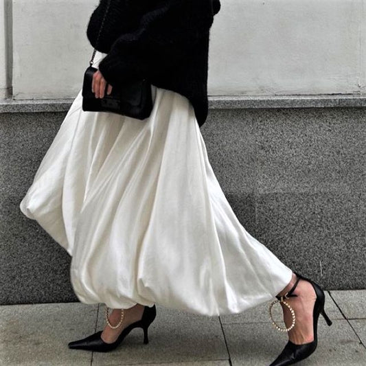 Maxi High Plain Skirt Waist A-Line