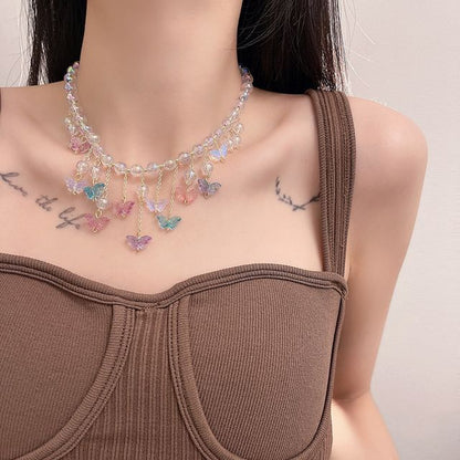 Choker Butterfly Fringed Alloy