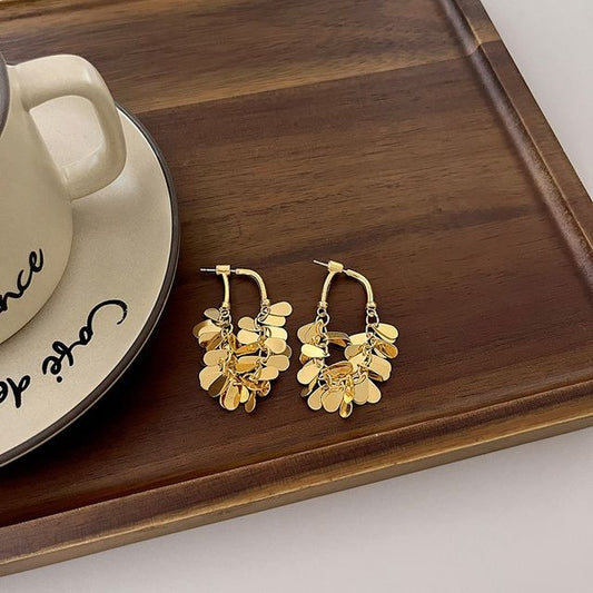 Alloy Droplet Earring Fringed