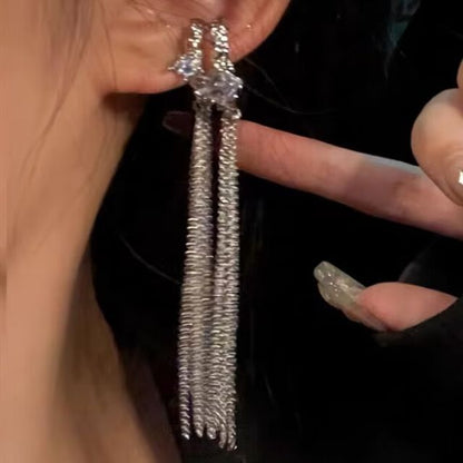 Rhinestone Fringed Ear Cuff