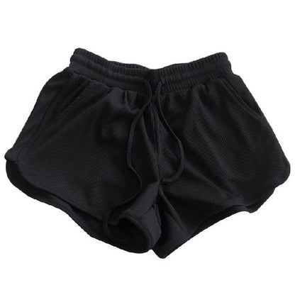 Drawstring Waist Plain Sweat Shorts