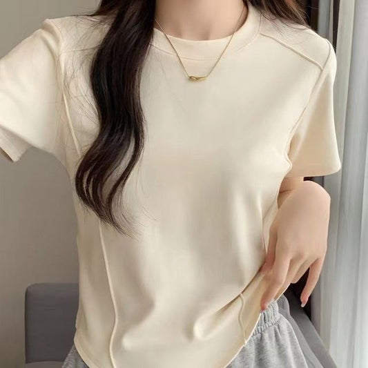 T-Shirt Plain Short-Sleeve Neck Round