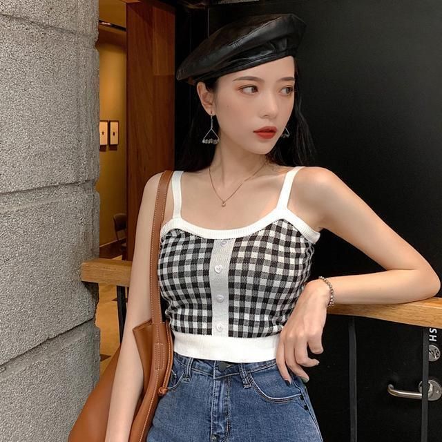 Plaid Cami Top