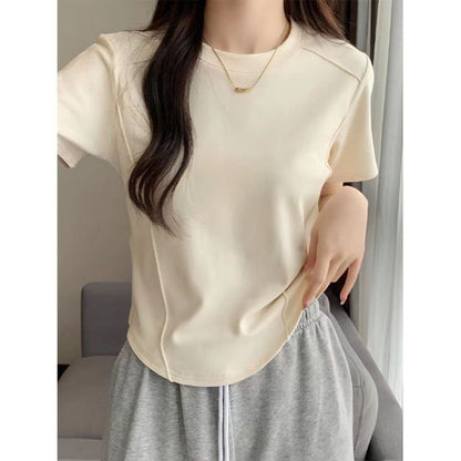 T-Shirt Plain Short-Sleeve Neck Round