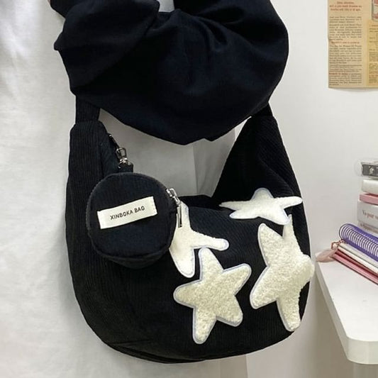 Pouch Star Crossbody Designs) Applique With Coin (Various Corduroy Purse Zipper