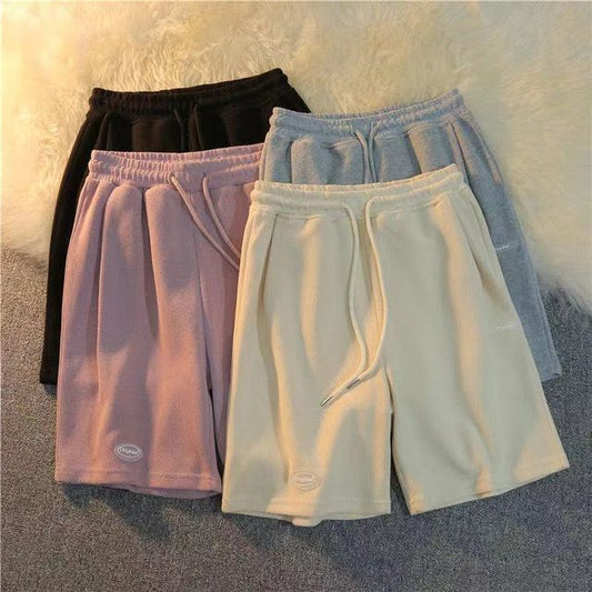 Waist Plain Sweat Shorts Drawstring