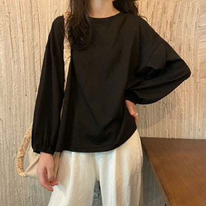 Plain Round Sleeve Neck Balloon Tee