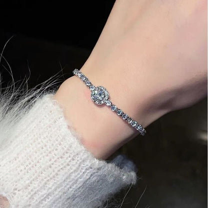 Alloy Floral Rhinestone Bracelet