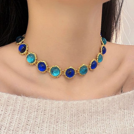 Alloy Choker Gemstone Faux