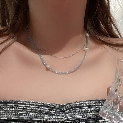 Pearl Choker Alloy Layered Faux