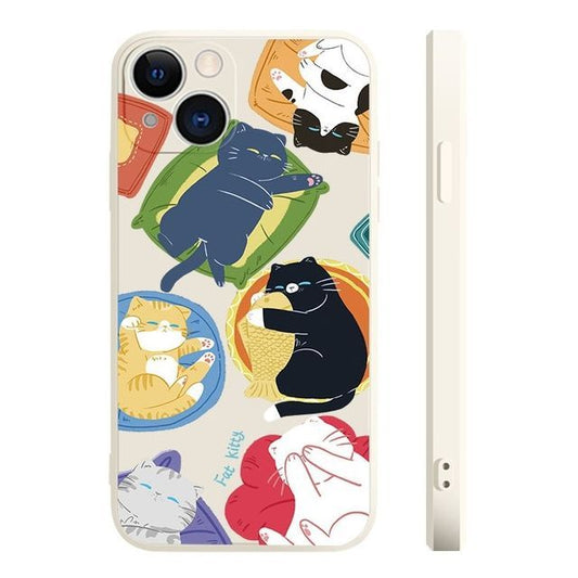 Sleeping Cat Print Phone Case