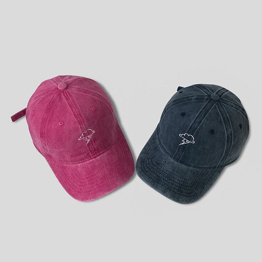 Lightning Baseball Embroidered Cap Cloud