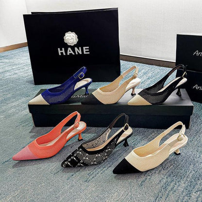 Sample Pointed Slingback Kitten Heel Sandals