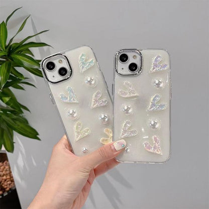 Heart Faux Pearl Phone Case