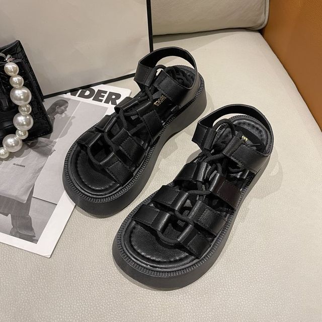 Gladiator Sandals Platform Lace-Up