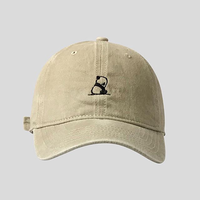 Baseball Embroidered Panda Cap