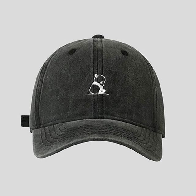 Baseball Embroidered Panda Cap