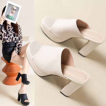 Heel Sandals Chunky Platform Slide
