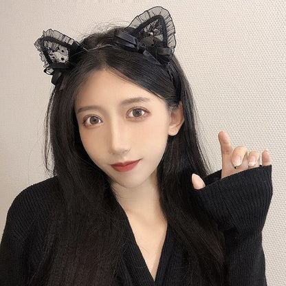 Lace Ear Headband Cat