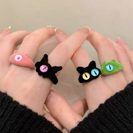 Sample Monster Flocking Alloy Open Ring (Various Designs)