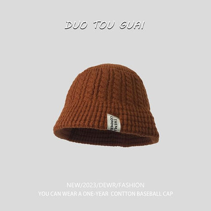 Hat Knit Applique Bucket Lettering