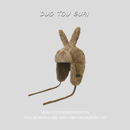 Chenille Ear Hat Rabbit Trapper