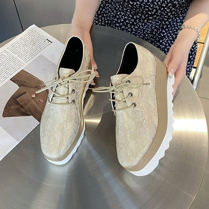 Derby Platform Shoes Lace-Up