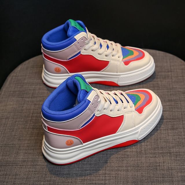 Color Block High Top Sneakers