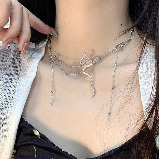 Alloy Layered Snake Choker