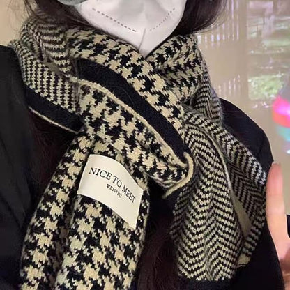 Houndstooth Scarf Knit