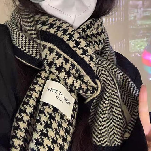 Houndstooth Scarf Knit