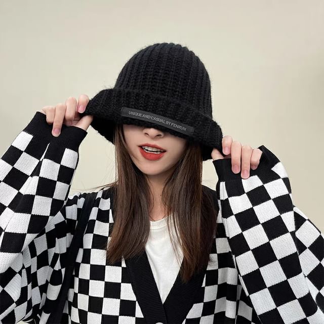 Knit Beanie Lettering Applique
