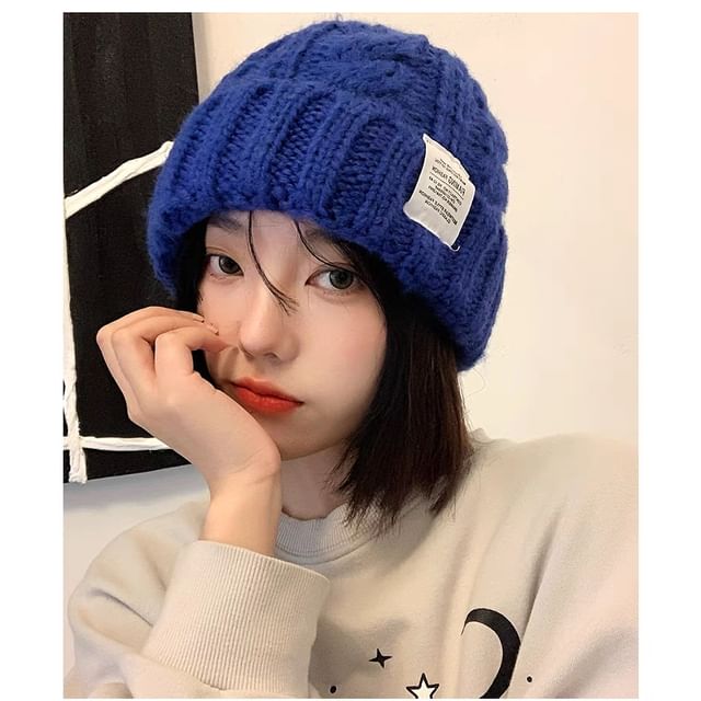 Knit Beanie Lettering Applique