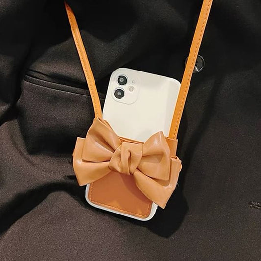 Faux Bow Phone Case Leather