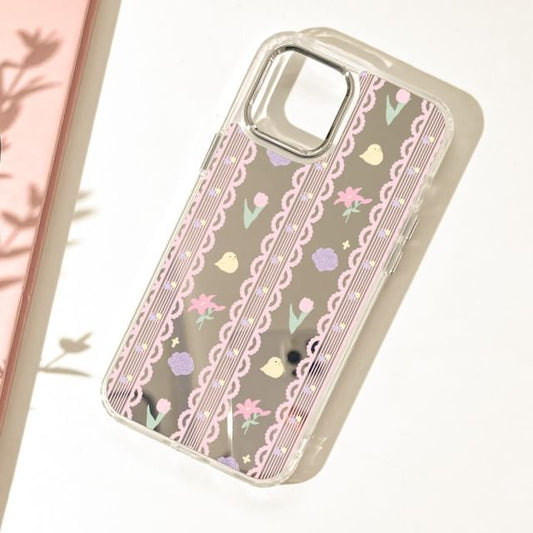 Phone Print Mirrored Case Floral Lace