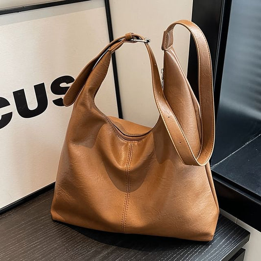 Bag Tote Faux Leather Plain