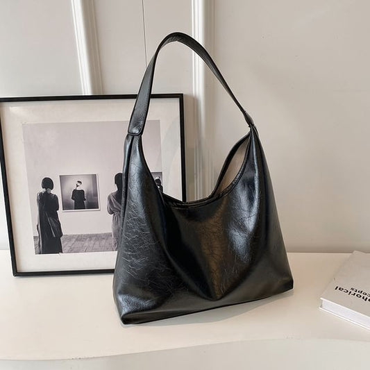 Plain Leather Tote Bag Faux
