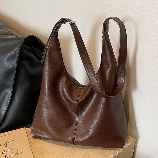 Tote Plain Faux Leather Bag