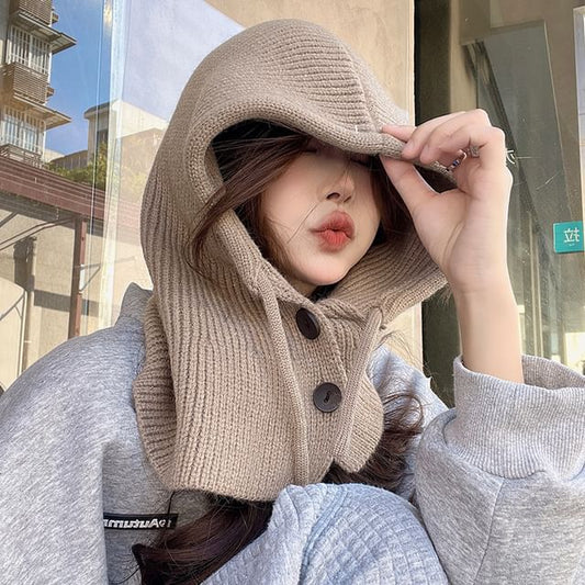 SampleButtoned Knit Balaclava