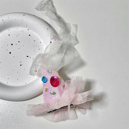 Wholesale Sample Rhinestone Mesh Party Hat Hair Clip