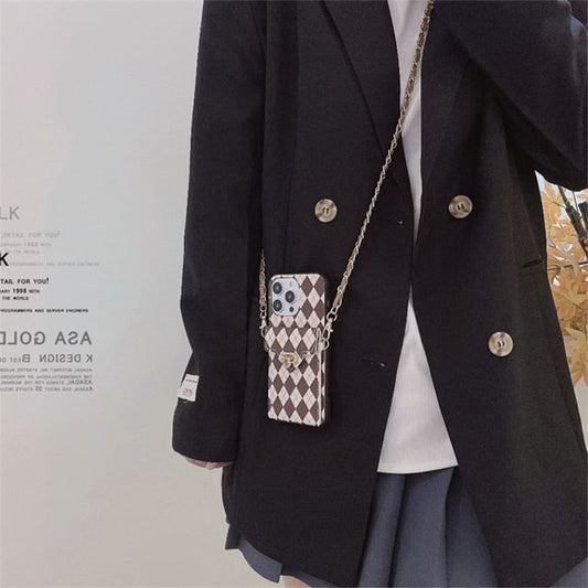 Phone Lanyard Argyle Case