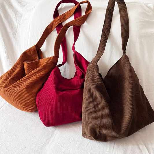 Corduroy Plain Bag Crossbody