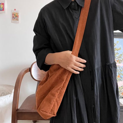 Corduroy Plain Bag Crossbody