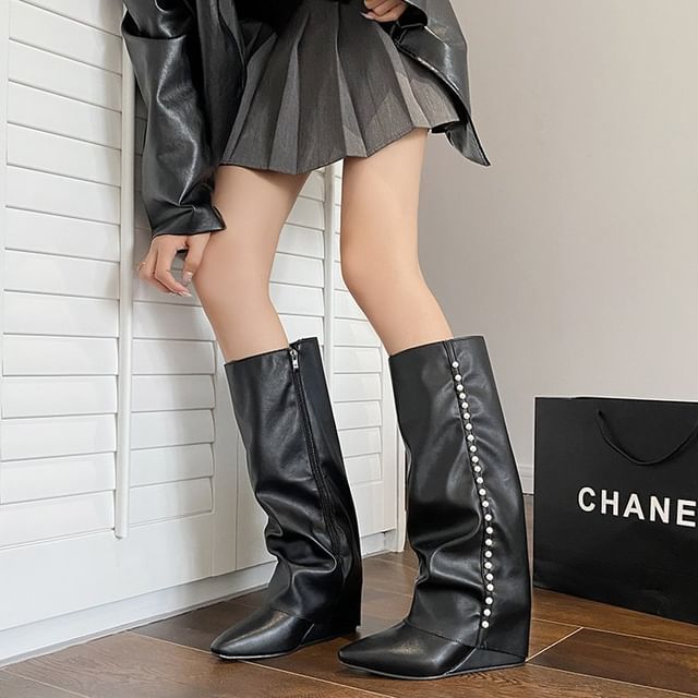 Tall Boots Wedge Pointy