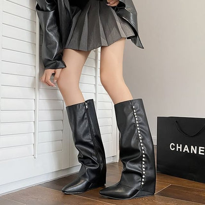 Tall Boots Wedge Pointy
